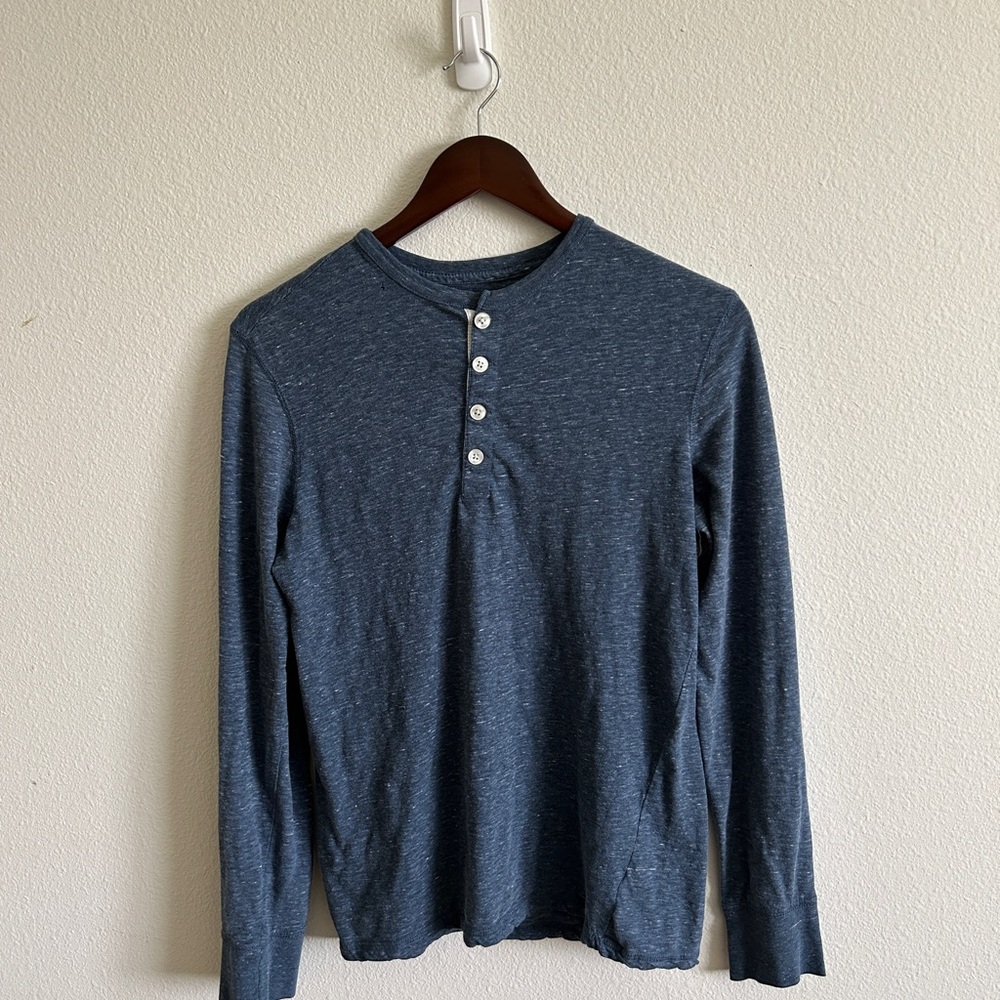 Merona Dark Blue Long-Sleeve Henley Shirt